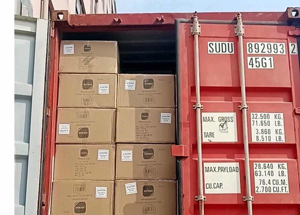 Finished fitness products prepared for packing and shipment