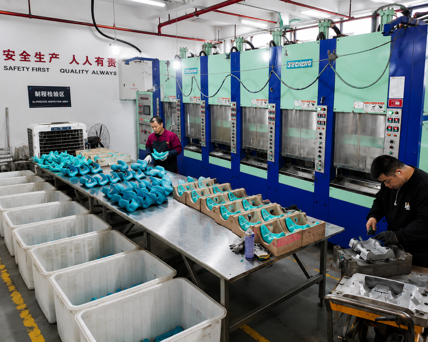 Process quality control during fitness product production